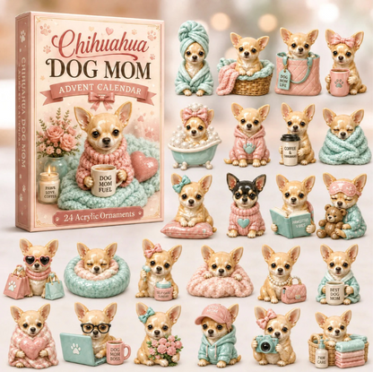 CHRISTMAS KICKOFF 40% OFF - Christmas Chihuahua Advent Calendar 2026 - 24-Day Festive Countdown, Acrylic Charms Blind Box - Gift For Chihuahua Lovers