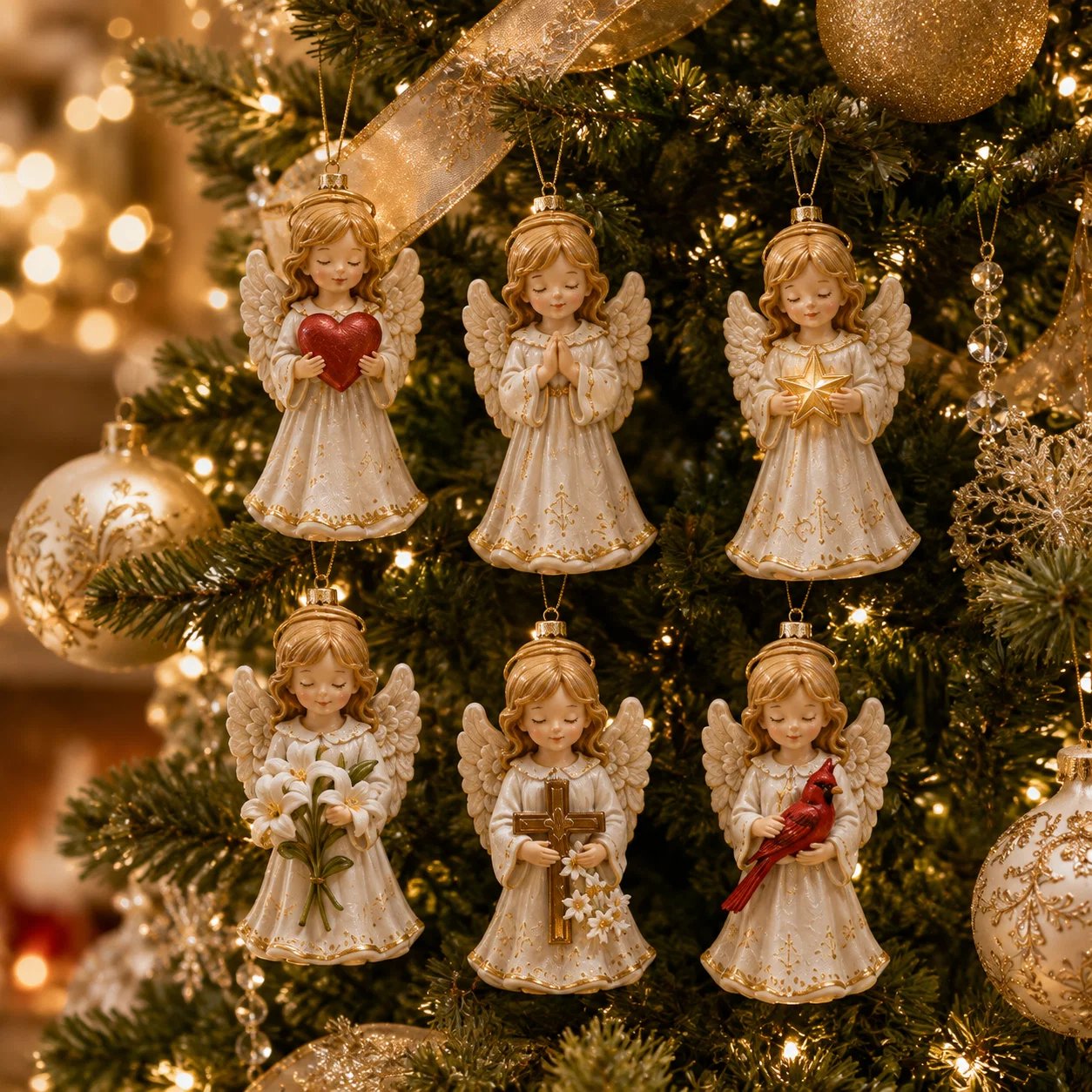 ⏳ Last Day 49% OFF – 👼 24-Day Angel Christmas Advent Calendar | 24 Unique Faith-Inspired Angel Ornaments with Hanging Loops for Daily Advent Surprises & Tree Display 🎄✨