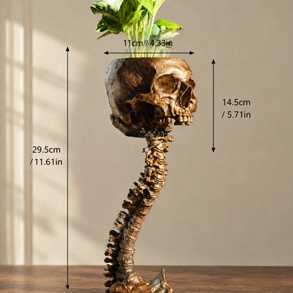 💀🖤Gothic Skull Planter And Skeleton Vase Spooky Home Decor