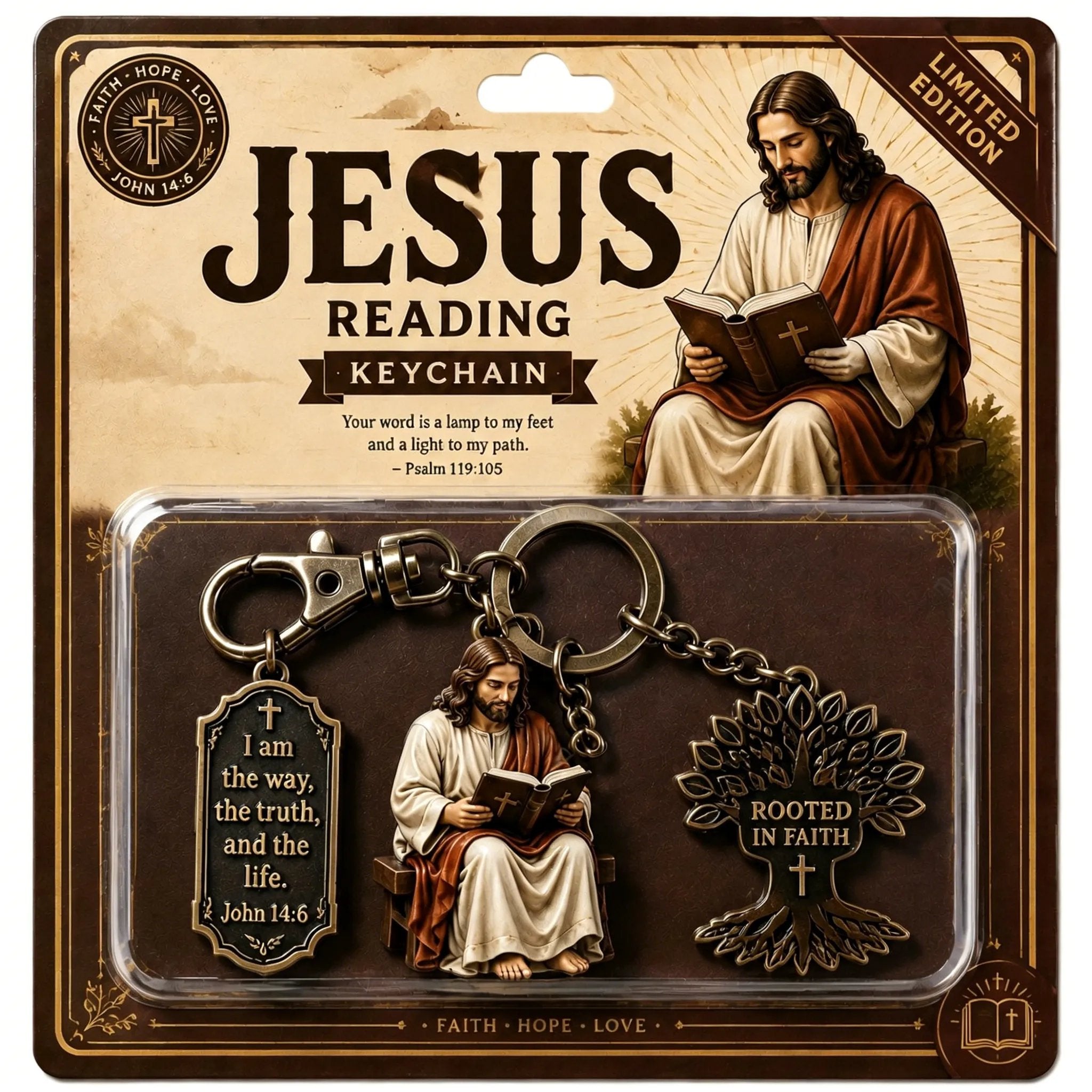 ✝️Jesus Reading Keychain