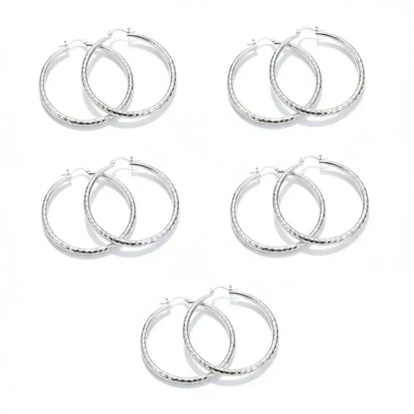 🎉 BUY 1 GET 1 FREE 🎁 Diamond-Cut Hoop Earrings for Women – Elegant, Sparkling 💎