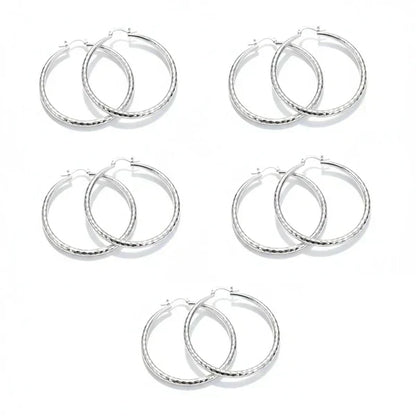 🎉 BUY 1 GET 1 FREE 🎁 Diamond-Cut Hoop Earrings for Women – Elegant, Sparkling 💎