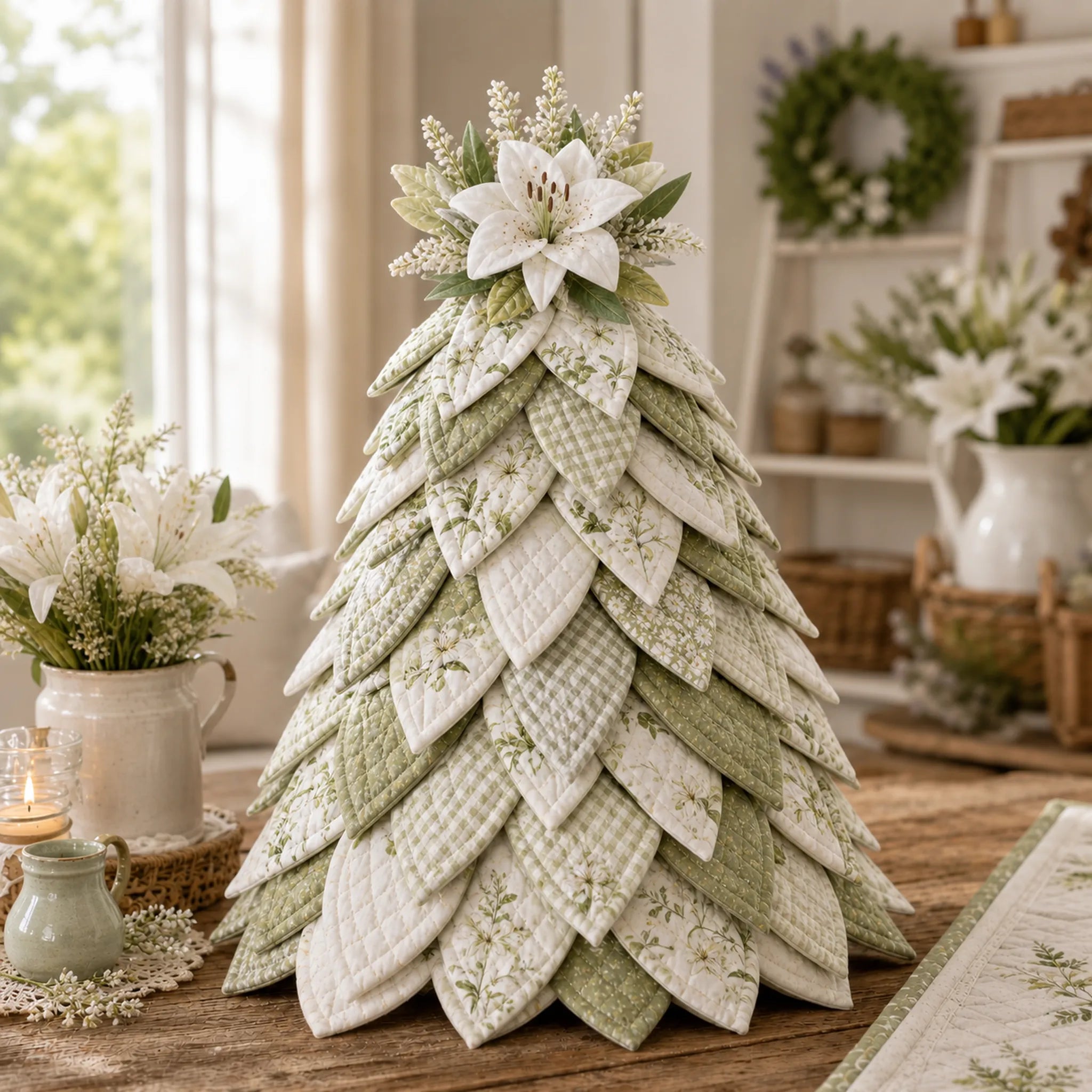 🔥🌻Sunflower Bee Garden Tree DIY Kit-Handmade Fabric Tabletop Tree Decor