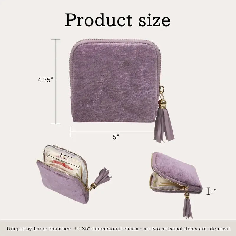 Jewelry zippered pocket case Travel Jewelry Bag Portable Organizer