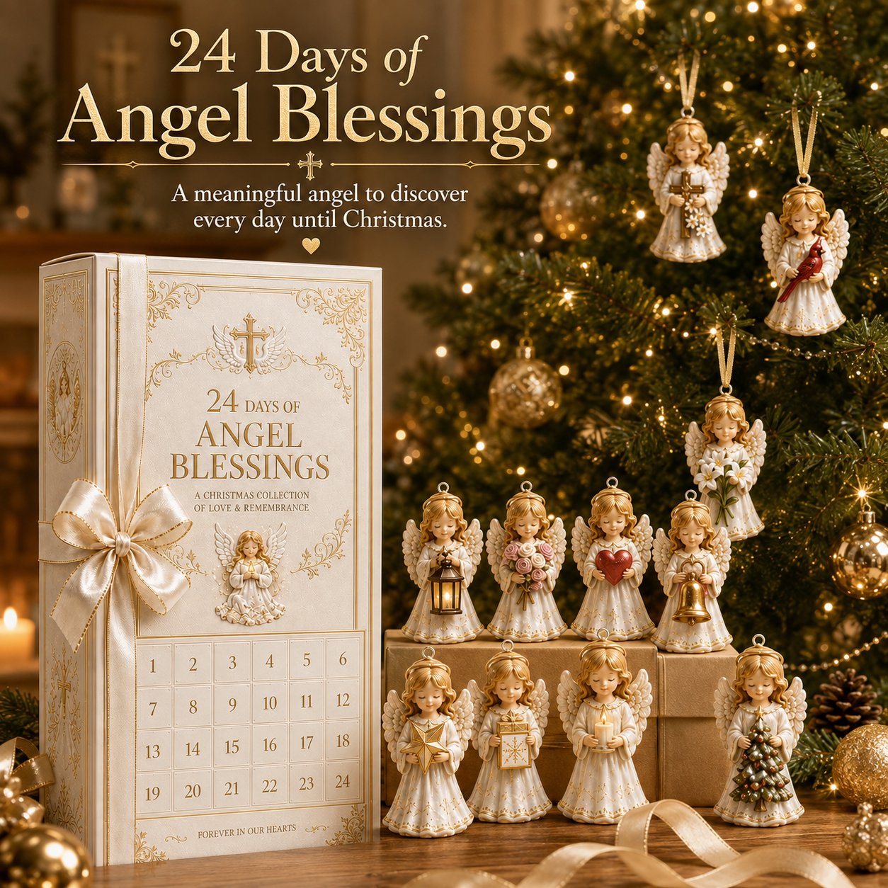 ⏳ Last Day 49% OFF – 👼 24-Day Angel Christmas Advent Calendar | 24 Unique Faith-Inspired Angel Ornaments with Hanging Loops for Daily Advent Surprises & Tree Display 🎄✨