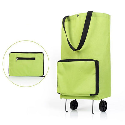 Convertible shopping tote – hides wheels, holds 20kg, expands with zipper!