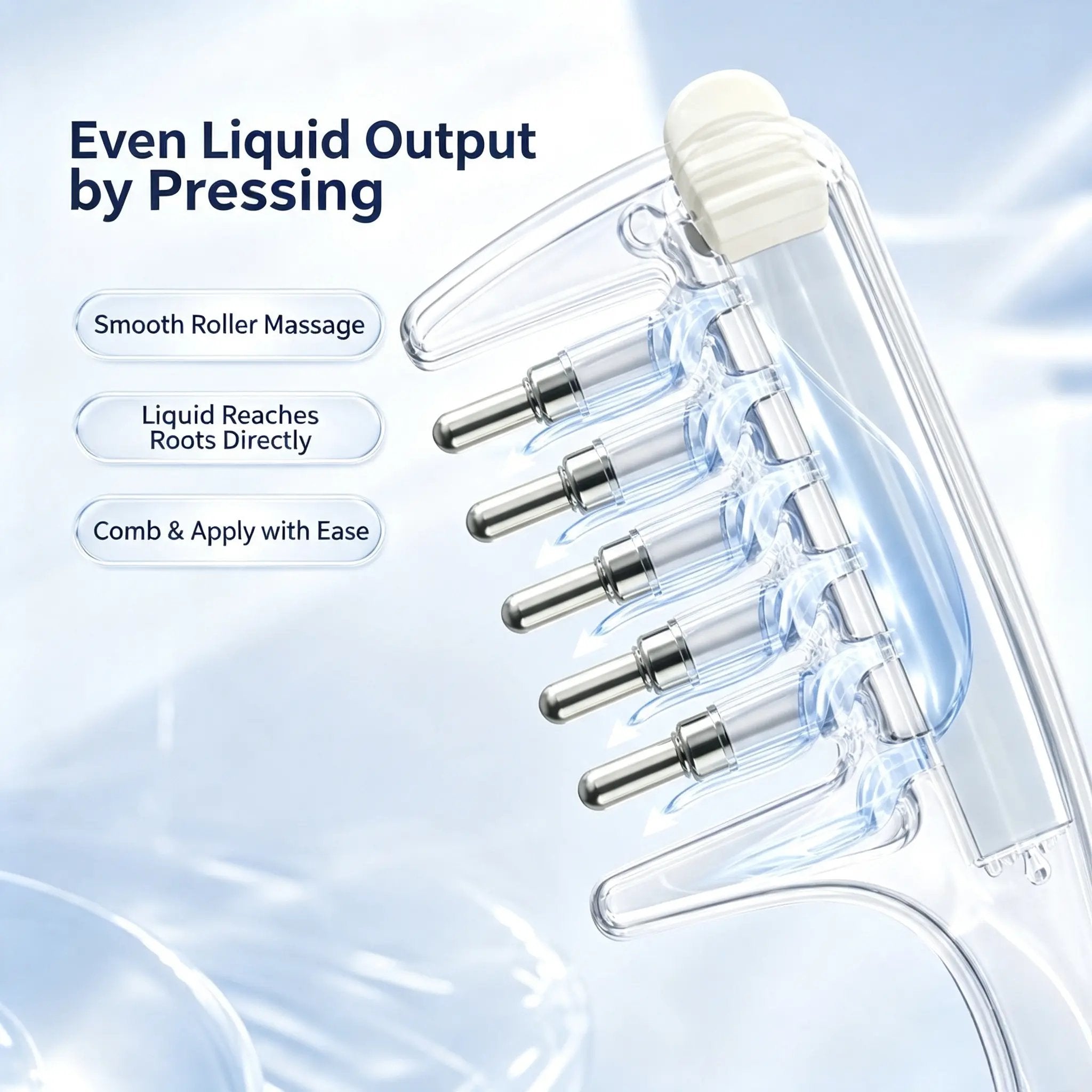 💧Refillable Scalp Oil Applicator Comb – Evenly applies serum to the roots.