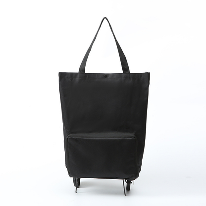 Convertible shopping tote – hides wheels, holds 20kg, expands with zipper!