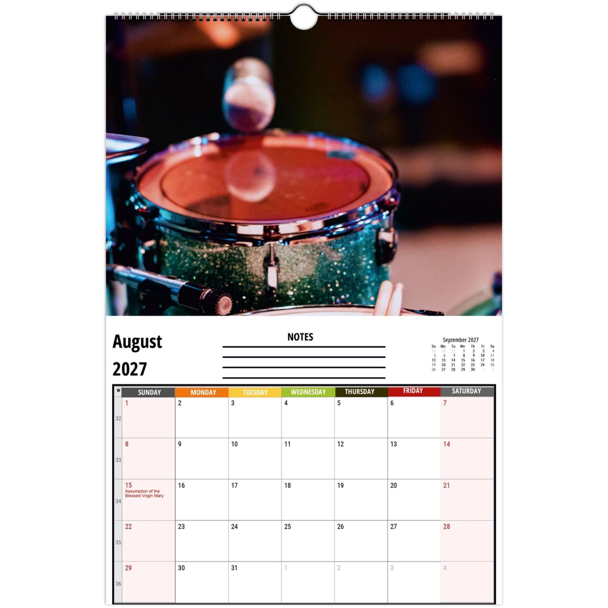 Drums Wall Calendar 2027