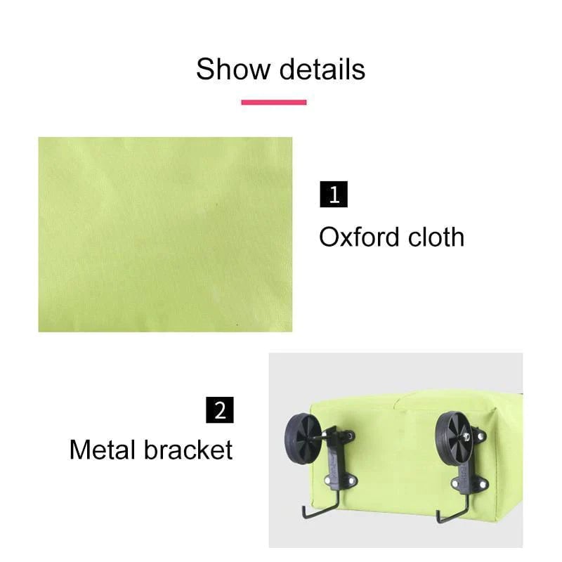 Convertible shopping tote – hides wheels, holds 20kg, expands with zipper!