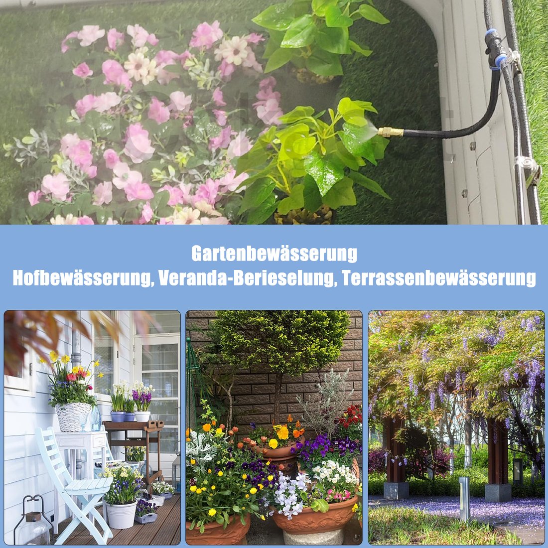 🌱Automatic 360° curved garden irrigation syste