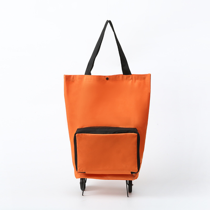 Convertible shopping tote – hides wheels, holds 20kg, expands with zipper!