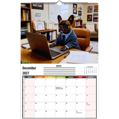 🐶 Funny French Bulldogs Wall Calendar 2027