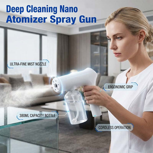 📢📢50% OFF !!⏰Cordless Nano Atomizer – Touchless Disinfecting, Blue Light – For Home, Office & Car 🏠