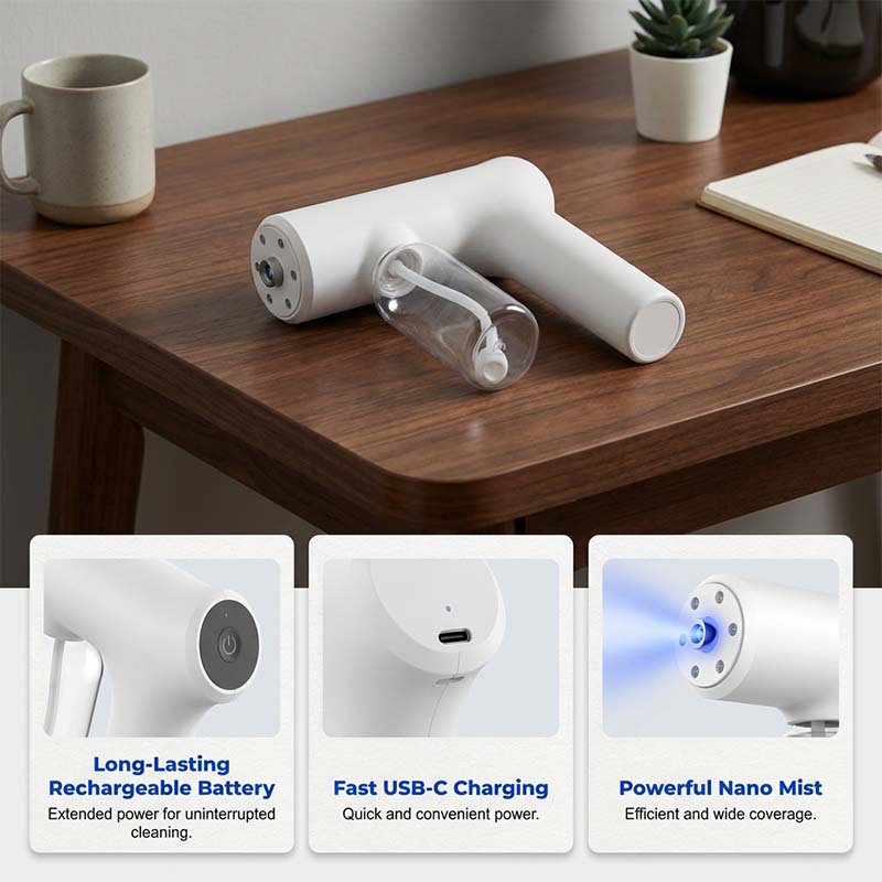 📢📢50% OFF !!⏰Cordless Nano Atomizer – Touchless Disinfecting, Blue Light – For Home, Office & Car 🏠