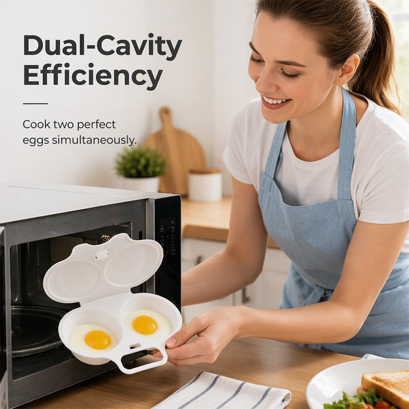 ⏰Last Day Special Price $14.99!!⏰ Microwave Egg Poacher – Dual-Cavity Steamer, Rapid Heating, Non-Stick PP – Ideal for Home, Office & Travel! 🔥