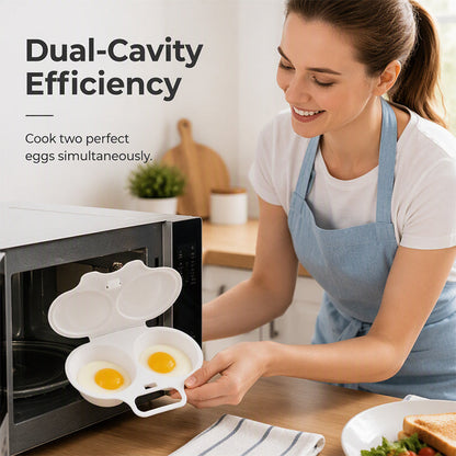 ⏰Last Day Special Price $14.99!!⏰ Microwave Egg Poacher – Dual-Cavity Steamer, Rapid Heating, Non-Stick PP – Ideal for Home, Office & Travel! 🔥