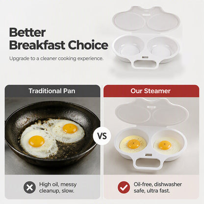 ⏰Last Day Special Price $14.99!!⏰ Microwave Egg Poacher – Dual-Cavity Steamer, Rapid Heating, Non-Stick PP – Ideal for Home, Office & Travel! 🔥