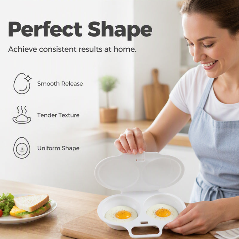 ⏰Last Day Special Price $14.99!!⏰ Microwave Egg Poacher – Dual-Cavity Steamer, Rapid Heating, Non-Stick PP – Ideal for Home, Office & Travel! 🔥