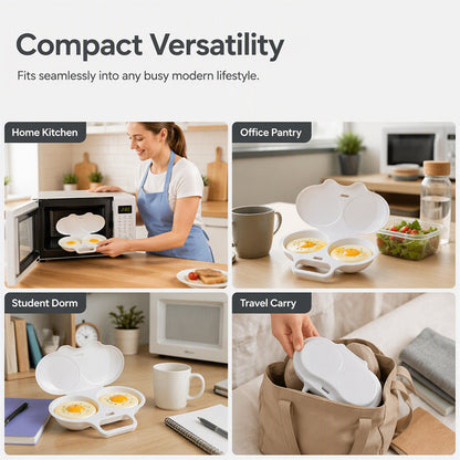 ⏰Last Day Special Price $14.99!!⏰ Microwave Egg Poacher – Dual-Cavity Steamer, Rapid Heating, Non-Stick PP – Ideal for Home, Office & Travel! 🔥