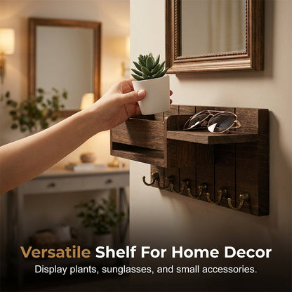 📢📢40% OFF !! ⏰Wall-Mounted Mail and Key Holder with Shelf