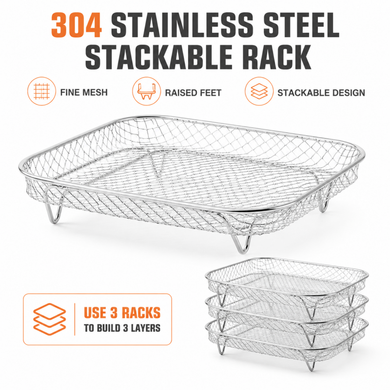 🍗 Stackable Air Fryer Racks for More Cooking Space